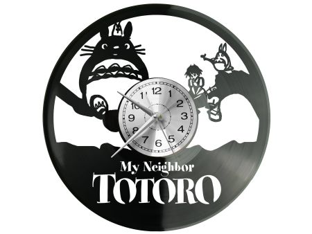 TOTORO GHIBLI STUDIO ZEGAR ŚCIENNY DEKORACYJNY NOWOCZESNY PŁYTA WINYLOWA WINYL NA PREZENT EVEVO EVEVO.PL W0991