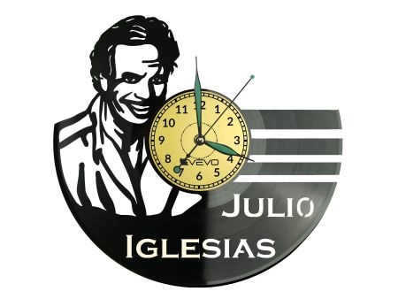 JULIO IGLESIAS ZEGAR ŚCIENNY DEKORACYJNY NOWOCZESNY PŁYTA WINYLOWA WINYL NA PREZENT EVEVO EVEVO.PL W1005