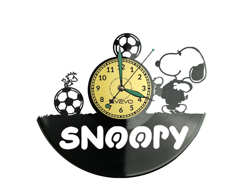 SNOOPY ZEGAR ŚCIENNY DEKORACYJNY NOWOCZESNY PŁYTA WINYLOWA WINYL NA PREZENT EVEVO EVEVO.PL W1011