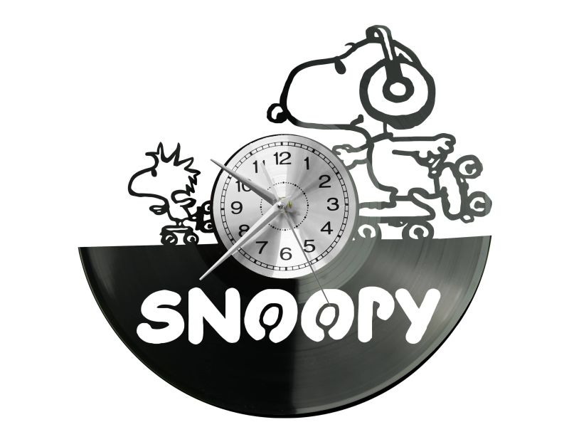 SNOOPY ZEGAR ŚCIENNY DEKORACYJNY NOWOCZESNY PŁYTA WINYLOWA WINYL NA PREZENT EVEVO EVEVO.PL W1013