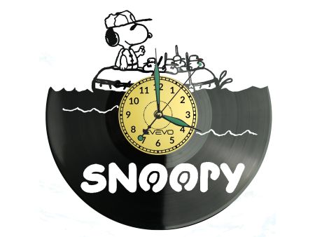 SNOOPY ZEGAR ŚCIENNY DEKORACYJNY NOWOCZESNY PŁYTA WINYLOWA WINYL NA PREZENT EVEVO EVEVO.PL W1015