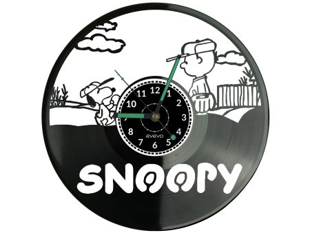 SNOOPY ZEGAR ŚCIENNY DEKORACYJNY NOWOCZESNY PŁYTA WINYLOWA WINYL NA PREZENT EVEVO EVEVO.PL W1016