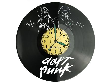 DAFT PUNK ZEGAR ŚCIENNY DEKORACYJNY NOWOCZESNY PŁYTA WINYLOWA WINYL NA PREZENT EVEVO EVEVO.PL W1029