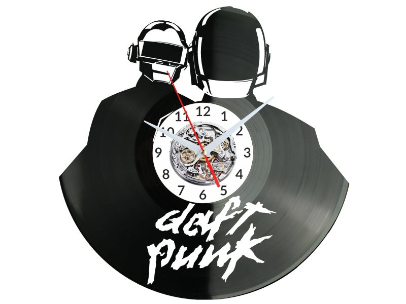 DAFT PUNK ZEGAR ŚCIENNY DEKORACYJNY NOWOCZESNY PŁYTA WINYLOWA WINYL NA PREZENT EVEVO EVEVO.PL W1036