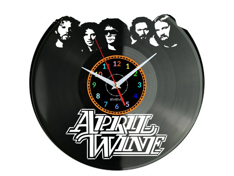 APRIL WINE ZEGAR ŚCIENNY DEKORACYJNY NOWOCZESNY PŁYTA WINYLOWA WINYL NA PREZENT EVEVO EVEVO.PL W1081