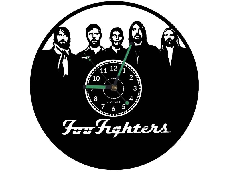 FOO FIGHTERS ZEGAR ŚCIENNY DEKORACYJNY NOWOCZESNY PŁYTA WINYLOWA WINYL NA PREZENT EVEVO EVEVO.PL W1096