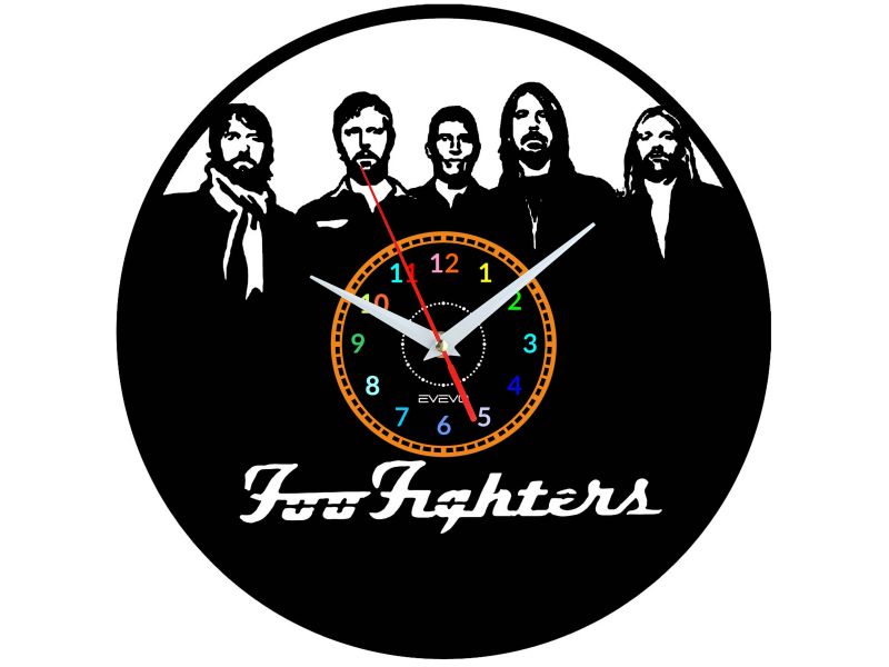 FOO FIGHTERS ZEGAR ŚCIENNY DEKORACYJNY NOWOCZESNY PŁYTA WINYLOWA WINYL NA PREZENT EVEVO EVEVO.PL W1096