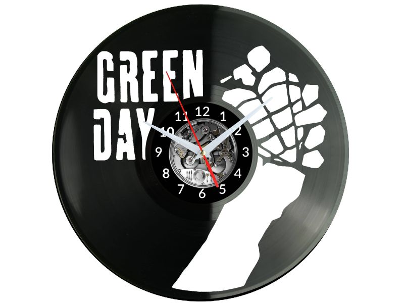 GREEN DAY ZEGAR ŚCIENNY DEKORACYJNY NOWOCZESNY PŁYTA WINYLOWA WINYL NA PREZENT EVEVO EVEVO.PL W1102