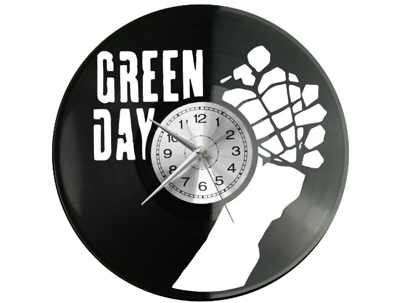 GREEN DAY ZEGAR ŚCIENNY DEKORACYJNY NOWOCZESNY PŁYTA WINYLOWA WINYL NA PREZENT EVEVO EVEVO.PL W1102