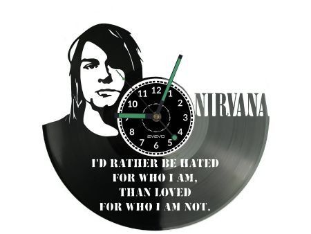 NIRVANA ZEGAR ŚCIENNY DEKORACYJNY NOWOCZESNY PŁYTA WINYLOWA WINYL NA PREZENT EVEVO EVEVO.PL W1113