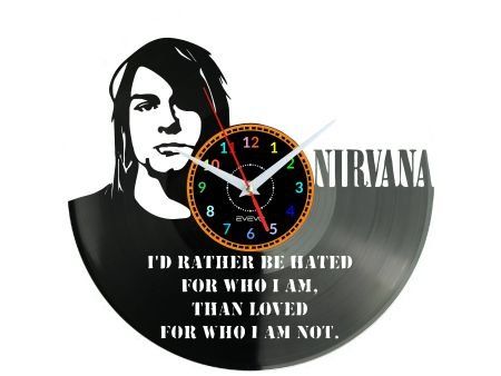 NIRVANA ZEGAR ŚCIENNY DEKORACYJNY NOWOCZESNY PŁYTA WINYLOWA WINYL NA PREZENT EVEVO EVEVO.PL W1113