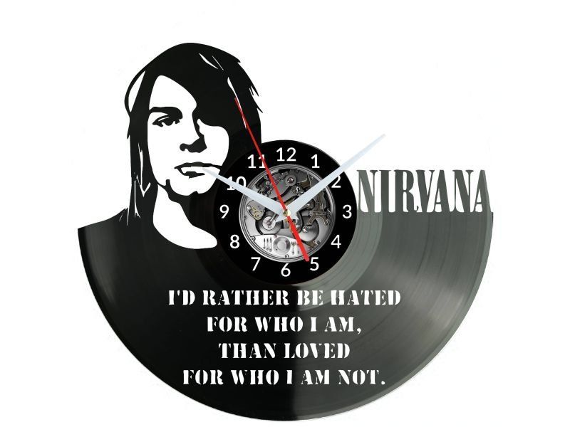 NIRVANA ZEGAR ŚCIENNY DEKORACYJNY NOWOCZESNY PŁYTA WINYLOWA WINYL NA PREZENT EVEVO EVEVO.PL W1113