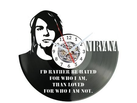 NIRVANA ZEGAR ŚCIENNY DEKORACYJNY NOWOCZESNY PŁYTA WINYLOWA WINYL NA PREZENT EVEVO EVEVO.PL W1113