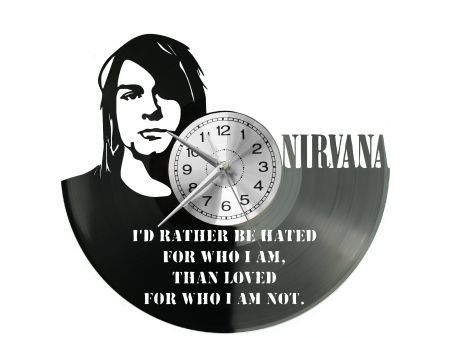 NIRVANA ZEGAR ŚCIENNY DEKORACYJNY NOWOCZESNY PŁYTA WINYLOWA WINYL NA PREZENT EVEVO EVEVO.PL W1113