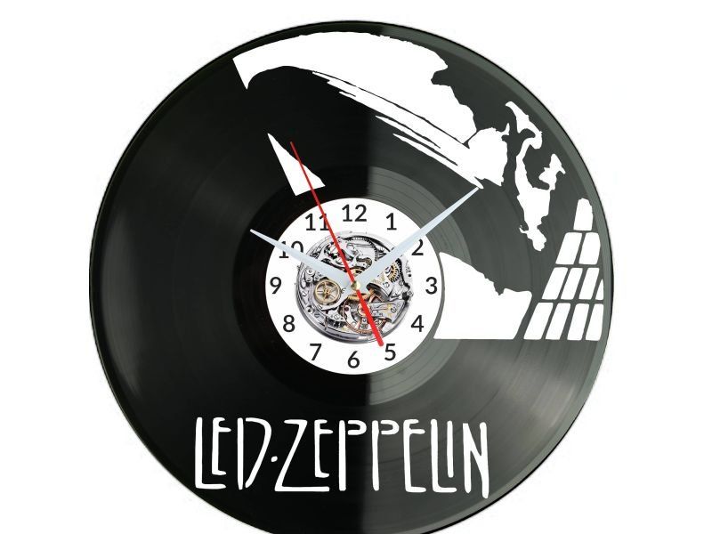 LED ZEPPELIN ZEGAR ŚCIENNY DEKORACYJNY NOWOCZESNY PŁYTA WINYLOWA WINYL NA PREZENT EVEVO EVEVO.PL W1114