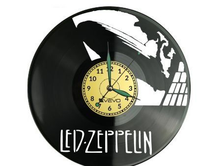 LED ZEPPELIN ZEGAR ŚCIENNY DEKORACYJNY NOWOCZESNY PŁYTA WINYLOWA WINYL NA PREZENT EVEVO EVEVO.PL W1114