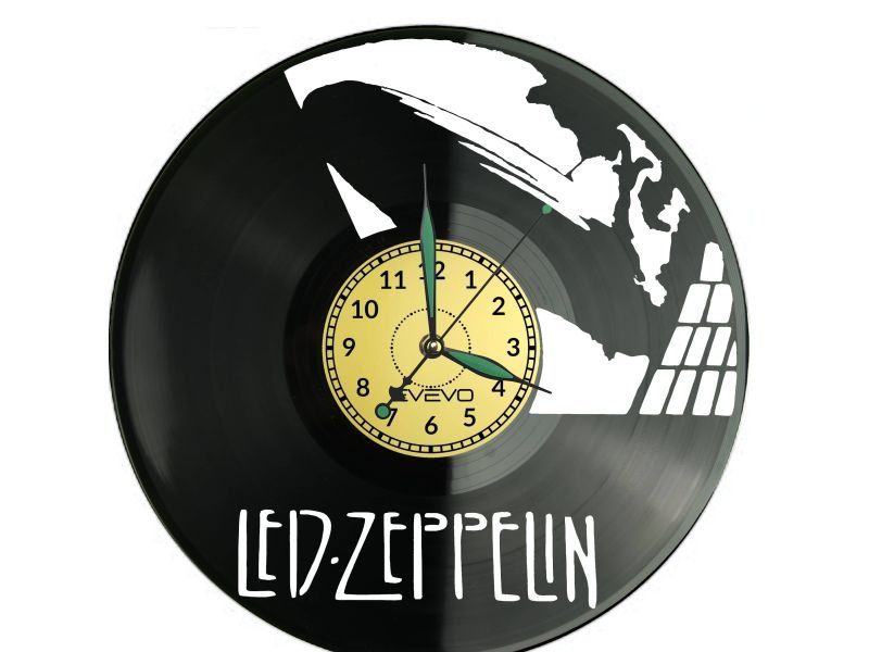 LED ZEPPELIN ZEGAR ŚCIENNY DEKORACYJNY NOWOCZESNY PŁYTA WINYLOWA WINYL NA PREZENT EVEVO EVEVO.PL W1114