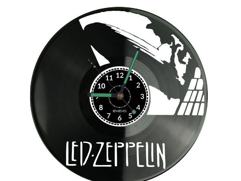 LED ZEPPELIN ZEGAR ŚCIENNY DEKORACYJNY NOWOCZESNY PŁYTA WINYLOWA WINYL NA PREZENT EVEVO EVEVO.PL W1114