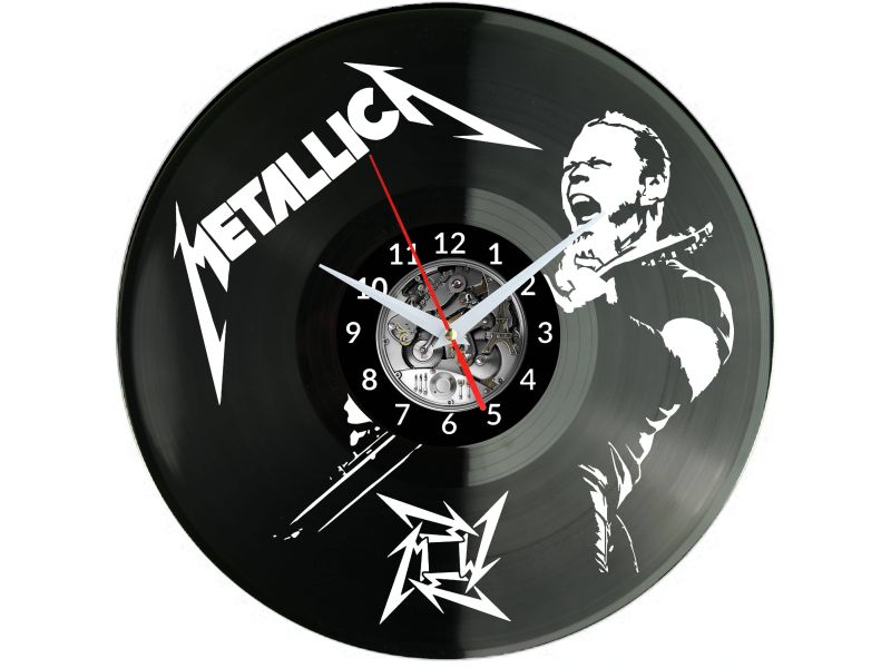 METALLICA ZEGAR ŚCIENNY DEKORACYJNY NOWOCZESNY PŁYTA WINYLOWA WINYL PREZENT UPOMINEK URODZINY W1117 EVEVO EVEVO.PL