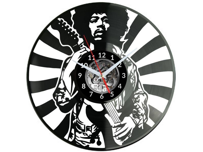 JIMMI HENDRIX ZEGAR ŚCIENNY DEKORACYJNY NOWOCZESNY PŁYTA WINYLOWA WINYL NA PREZENT EVEVO EVEVO.PL W1149