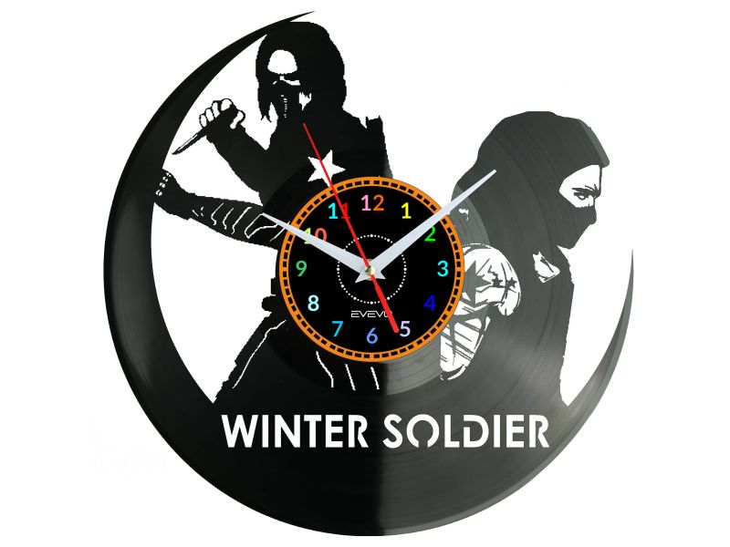 WINTER SOLDIER ZEGAR ŚCIENNY DEKORACYJNY NOWOCZESNY PŁYTA WINYLOWA WINYL NA PREZENT EVEVO EVEVO.PL W1182