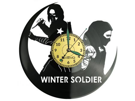 WINTER SOLDIER ZEGAR ŚCIENNY DEKORACYJNY NOWOCZESNY PŁYTA WINYLOWA WINYL NA PREZENT EVEVO EVEVO.PL W1182