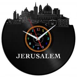 JERUSALEM ZEGAR ŚCIENNY DEKORACYJNY NOWOCZESNY PŁYTA WINYLOWA WINYL NA PREZENT EVEVO EVEVO.PL W1194