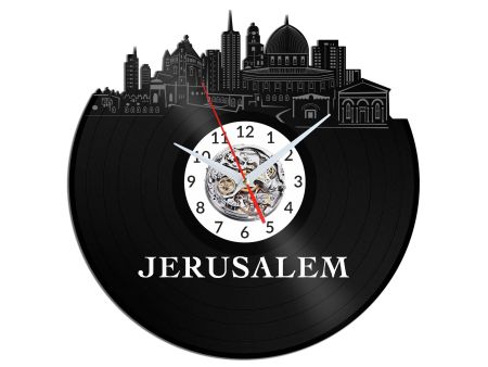 JERUSALEM ZEGAR ŚCIENNY DEKORACYJNY NOWOCZESNY PŁYTA WINYLOWA WINYL NA PREZENT EVEVO EVEVO.PL W1194