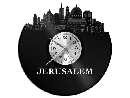 JERUSALEM ZEGAR ŚCIENNY DEKORACYJNY NOWOCZESNY PŁYTA WINYLOWA WINYL NA PREZENT EVEVO EVEVO.PL W1194