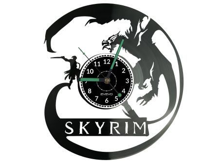 THE ELDER SCROLLS V SKYRIM ZEGAR ŚCIENNY PŁYTA WINYLOWA PREZENT UPOMINEK URODZINY DLA NIEJ DLA NIEGO EVEVO EVEVO.PL W1218