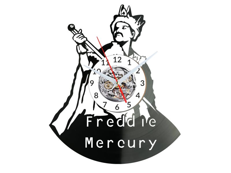 FREDDIE MERCURY ZEGAR ŚCIENNY DEKORACYJNY NOWOCZESNY PŁYTA WINYLOWA WINYL NA PREZENT EVEVO EVEVO.PL W1221