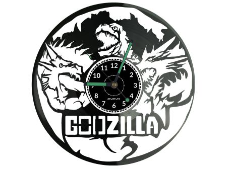 GODZILLA ZEGAR ŚCIENNY DEKORACYJNY NOWOCZESNY PŁYTA WINYLOWA WINYL NA PREZENT EVEVO EVEVO.PL W1274