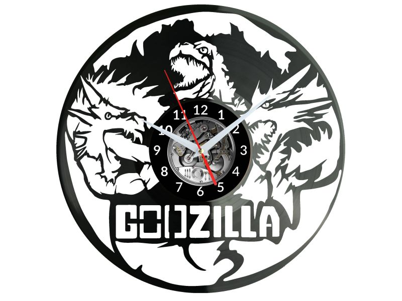 Godzilla Zegar Ścienny Płyta Winylowa Nowoczesny Dekoracyjny Na Prezent Urodziny