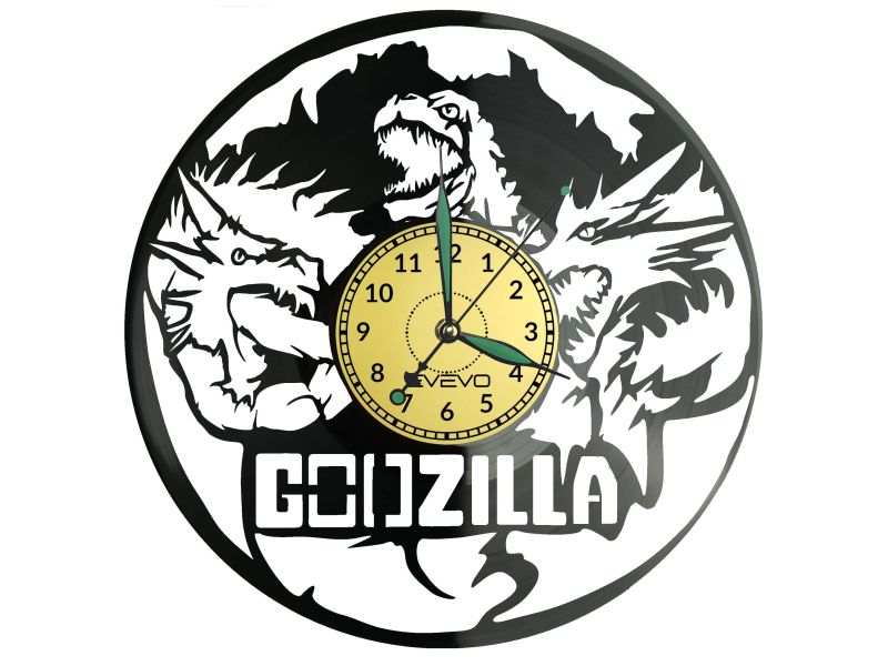 Godzilla Zegar Ścienny Płyta Winylowa Nowoczesny Dekoracyjny Na Prezent Urodziny