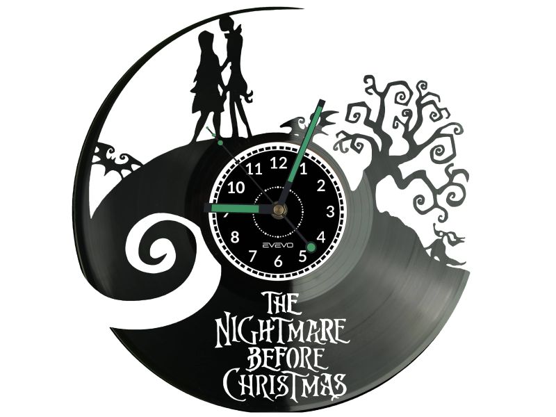 THE NIGHTMARE BEFORE CHRISTMAS ZEGAR ŚCIENNY DEKORACYJNY NOWOCZESNY PŁYTA WINYLOWA WINYL NA PREZENT EVEVO EVEVO.PL W1286