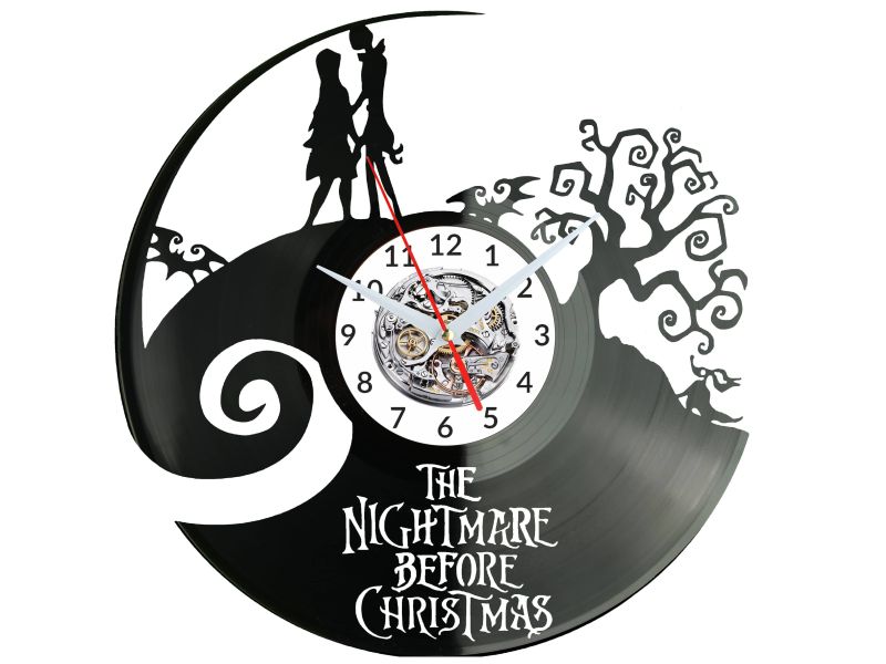 THE NIGHTMARE BEFORE CHRISTMAS ZEGAR ŚCIENNY DEKORACYJNY NOWOCZESNY PŁYTA WINYLOWA WINYL NA PREZENT EVEVO EVEVO.PL W1286