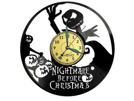 NIGHTMARE BEFORE CHRISTMAS ZEGAR ŚCIENNY DEKORACYJNY NOWOCZESNY PŁYTA WINYLOWA WINYL NA PREZENT EVEVO EVEVO.PL W1291