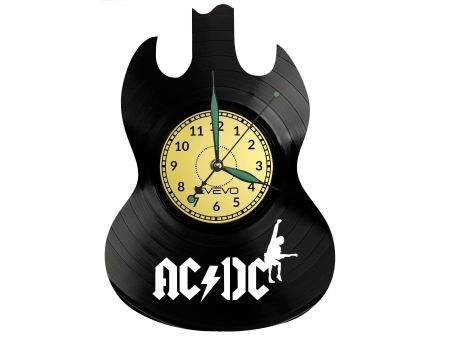 ACDC ZEGAR ŚCIENNY DEKORACYJNY NOWOCZESNY PŁYTA WINYLOWA WINYL NA PREZENT EVEVO EVEVO.PL W1305