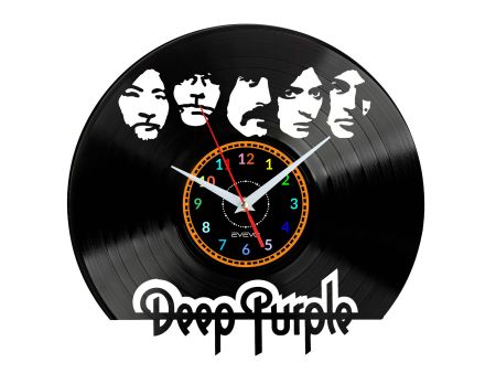 DEEP PURPLE ZEGAR ŚCIENNY DEKORACYJNY NOWOCZESNY PŁYTA WINYLOWA WINYL NA PREZENT EVEVO EVEVO.PL W1315