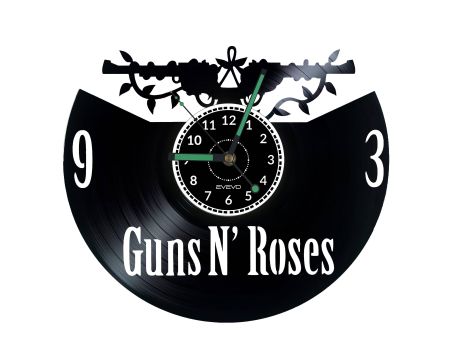 GUNS N ROSES ZEGAR ŚCIENNY DEKORACYJNY NOWOCZESNY PŁYTA WINYLOWA WINYL NA PREZENT EVEVO EVEVO.PL W1327