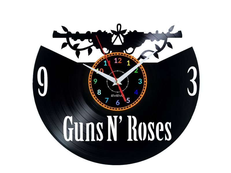 GUNS N ROSES ZEGAR ŚCIENNY DEKORACYJNY NOWOCZESNY PŁYTA WINYLOWA WINYL NA PREZENT EVEVO EVEVO.PL W1327