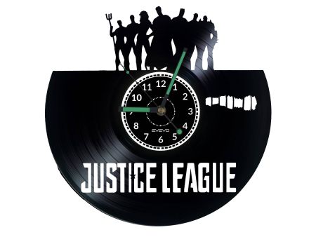 JUSTICE LEAGUE ZEGAR ŚCIENNY DEKORACYJNY NOWOCZESNY PŁYTA WINYLOWA WINYL NA PREZENT EVEVO EVEVO.PL W1336