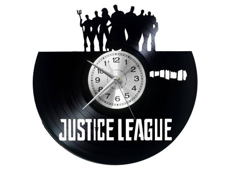 JUSTICE LEAGUE ZEGAR ŚCIENNY DEKORACYJNY NOWOCZESNY PŁYTA WINYLOWA WINYL NA PREZENT EVEVO EVEVO.PL W1336