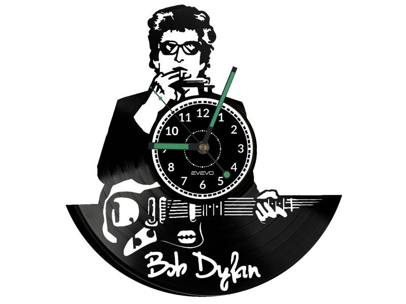 BOB DYLAN ZEGAR ŚCIENNY DEKORACYJNY NOWOCZESNY PŁYTA WINYLOWA WINYL NA PREZENT EVEVO EVEVO.PL