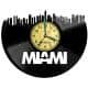 Miami Zegar Ścienny Płyta Winylowa Nowoczesny Dekoracyjny Na Prezent Urodziny