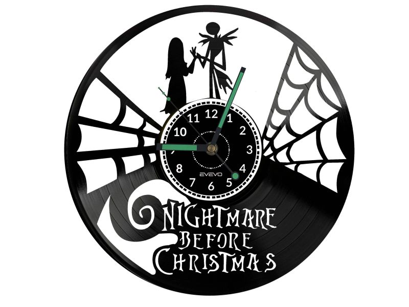 Nightmare Before Christmas Zegar Ścienny Płyta Winylowa Nowoczesny Dekoracyjny Na Prezent Urodziny