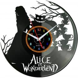 Alice In Wonderland  ZEGAR ŚCIENNY DEKORACYJNYNOWOCZESNY PŁYTA WINYLOWA WINYL NA PREZENT EVEVO EVEVO.PL