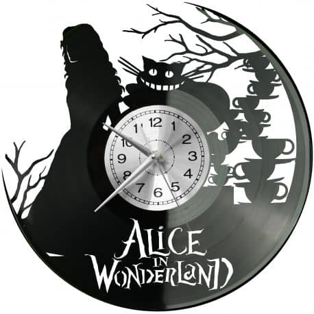 Alice In Wonderland  Zegar Ścienny Płyta Winylowa Nowoczesny Dekoracyjny Na Prezent Urodziny
