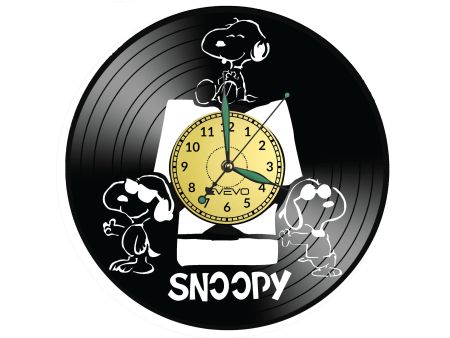 SNOOPY ZEGAR ŚCIENNY DEKORACYJNYNOWOCZESNY PŁYTA WINYLOWA WINYL NA PREZENT EVEVO EVEVO.PL