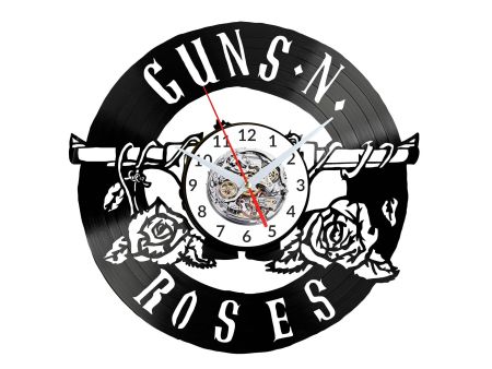 GUNS AND ROSES ZEGAR ŚCIENNY DEKORACYJNY NOWOCZESNY PŁYTA WINYLOWA WINYL NA PREZENT EVEVO EVEVO.PL